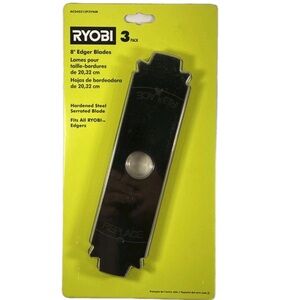 RYOBI 3-pk 8” Edger Hardened Steel Serrated Blades AC040215P3VNM - NEW